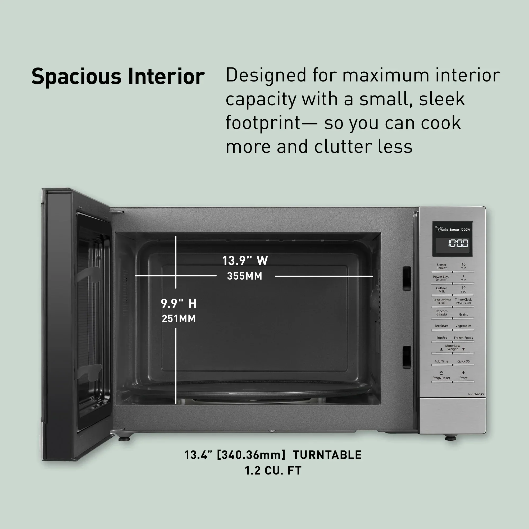 1.2 cu. ft. Inverter Microwave, 1200W - NN-SN68KS - Image 3