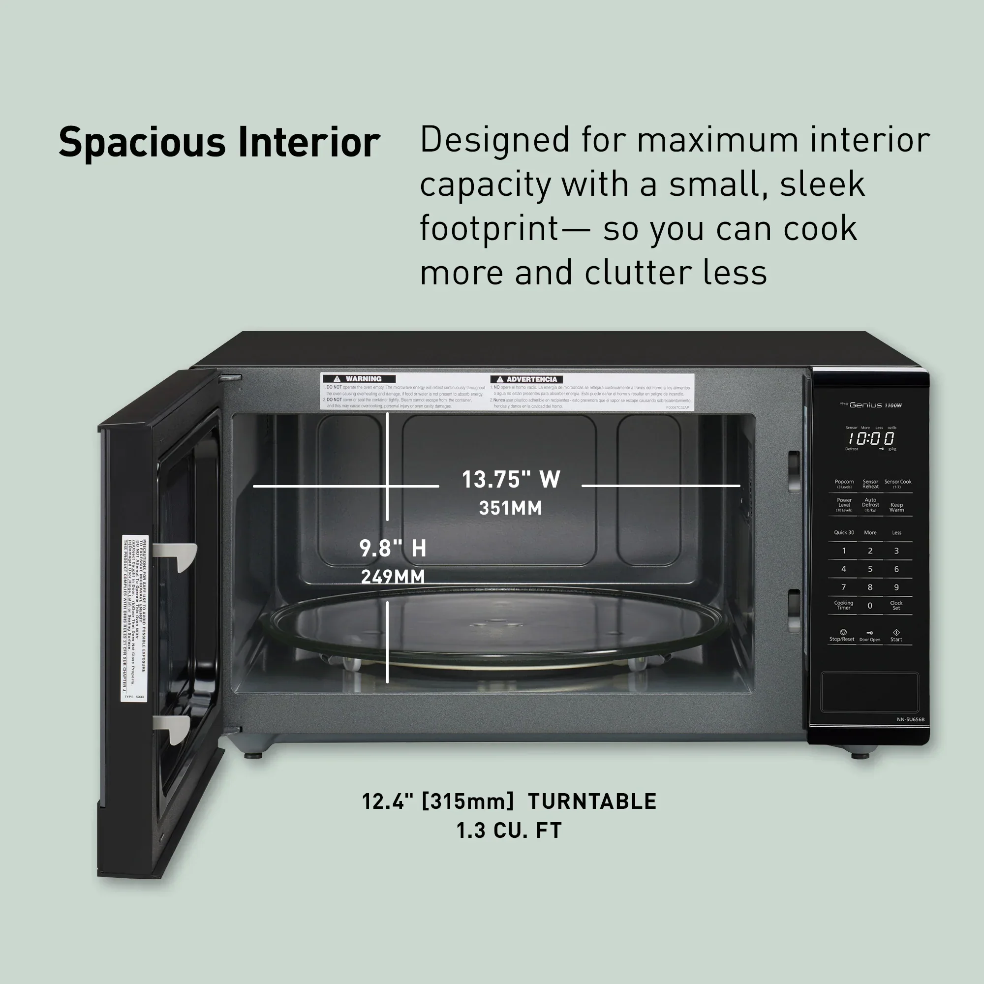 1.3 cu. ft. Microwave, 1100W - NN-SU656 - Image 3