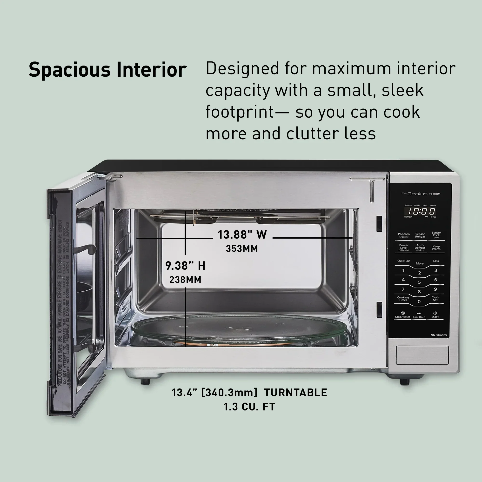 1.3 cu. ft. Microwave, 1100W - NN-SU696S - Image 3