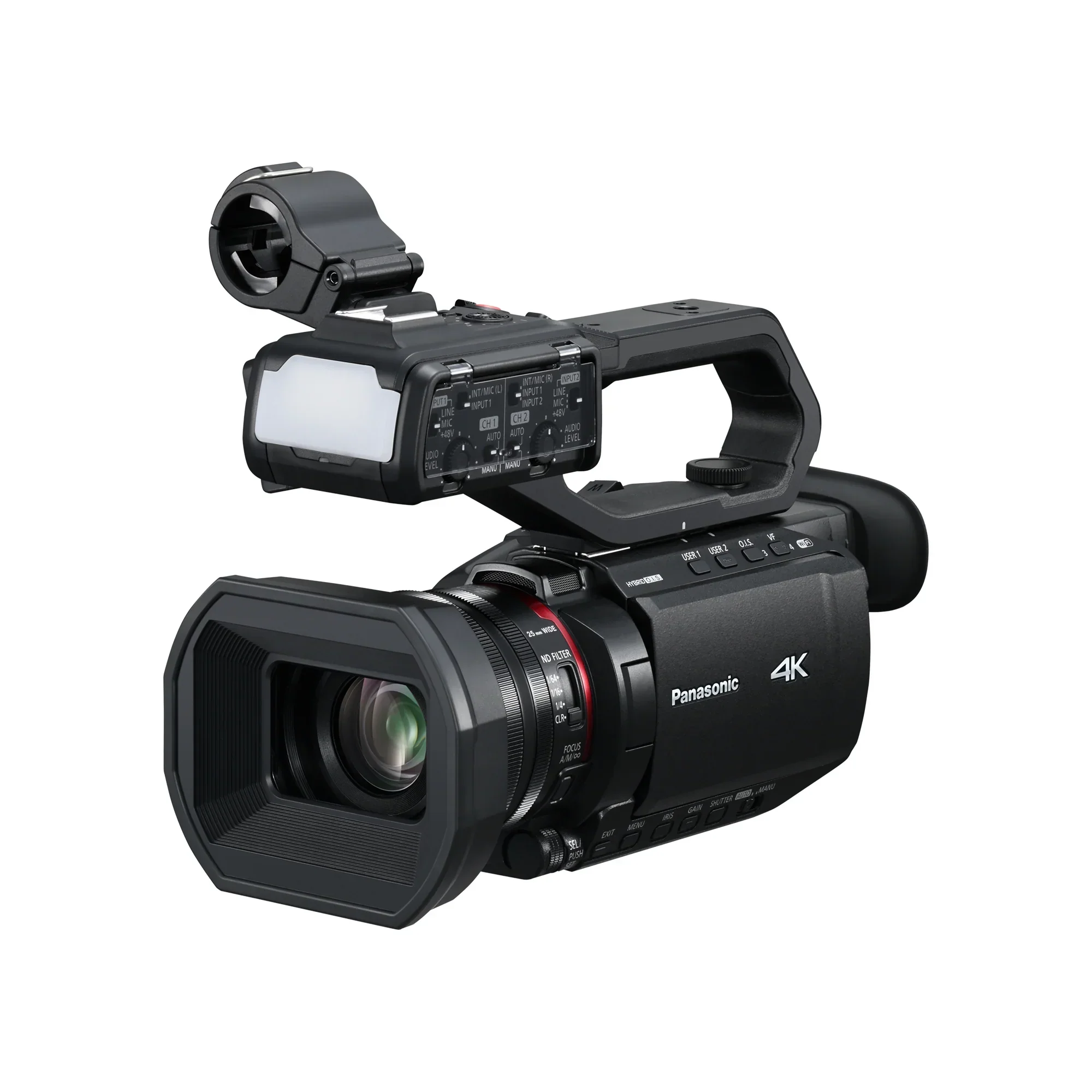 Panasonic 4K Pro Camcorder w/ 24X Optical Zoom, Livestream and LED Video Light - X2100