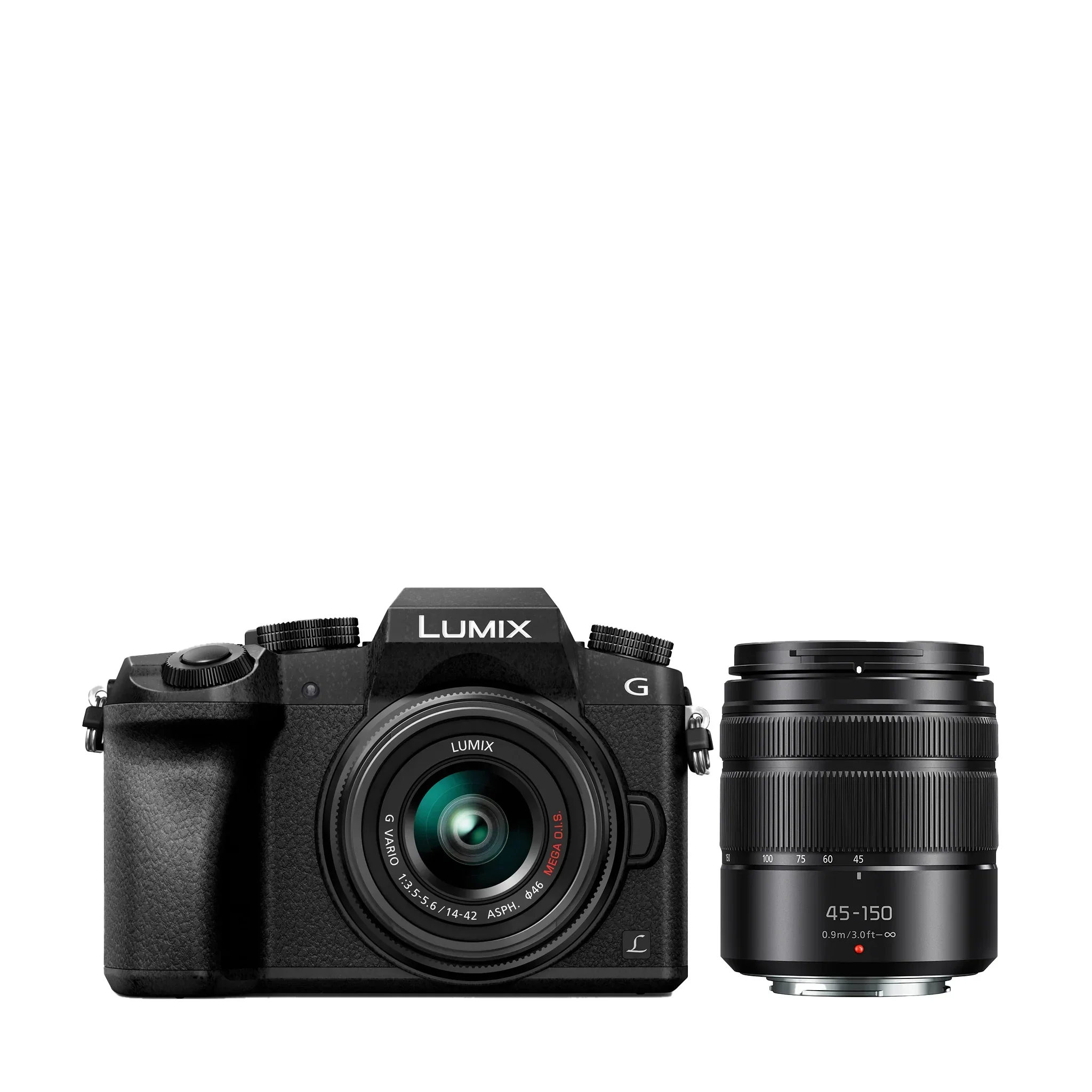 LUMIX G7 Mirrorless Camera + 45-150mm, 14-42mm Lenses